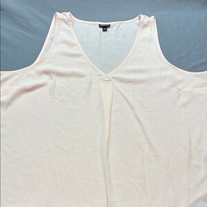 Pastel Spring Torrid 3X Pale Pink Sheer Sleeveless V-Neck Flowy Blouse Top